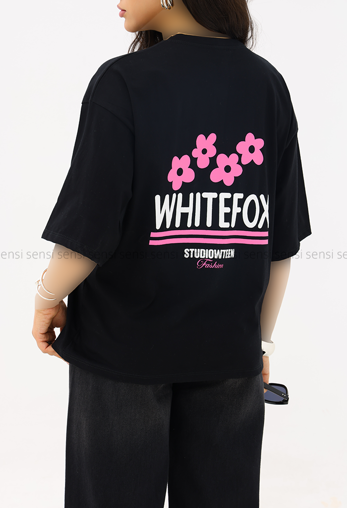 تیشرت باکسی چاپیwhite-foxکد1006300